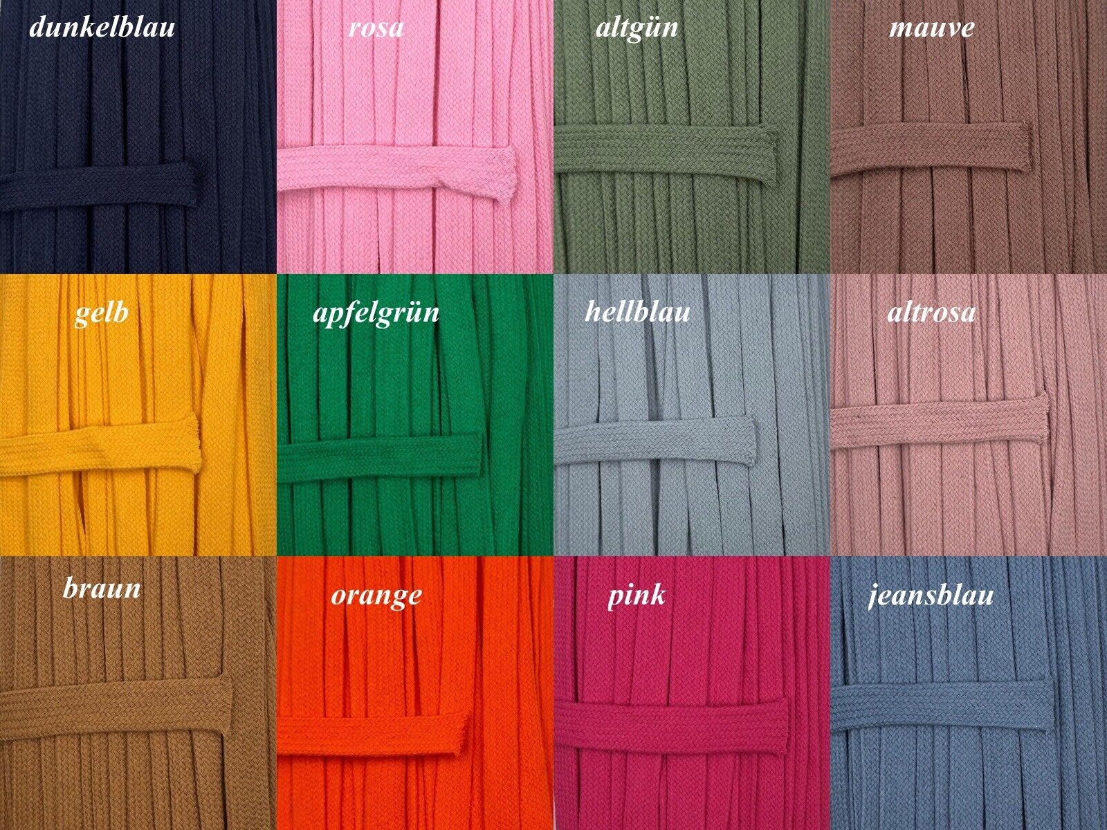 Kordel flach Baumwolle 17 mm Schnur Turnbeutel Hoodie