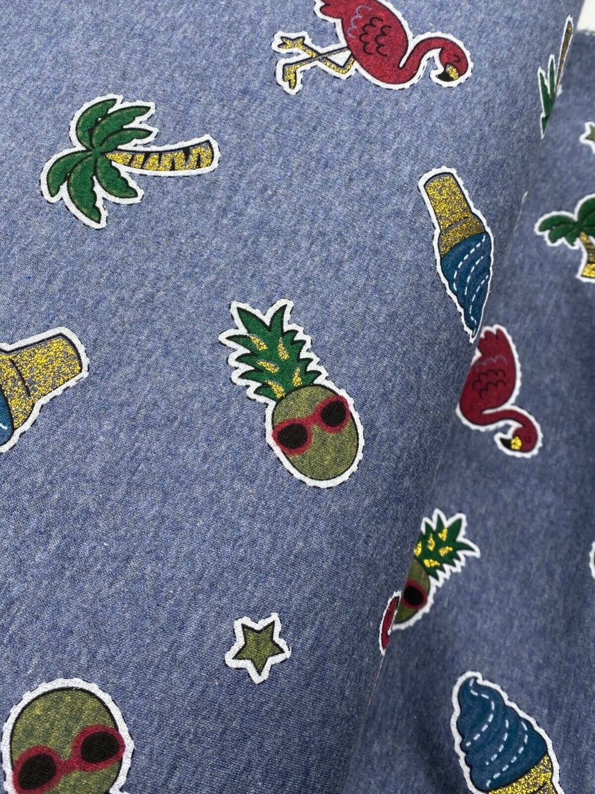 Fleecestoff Muster Flamingo Eis Breite 145 cm ab 50cm