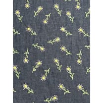 Jeans Stoff Blusenjeansstoff Blumen Stickerei