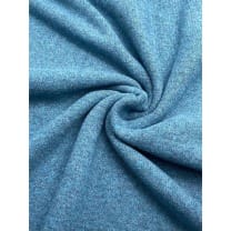 Strickstoff Baumwolle uni angeraut rauchblau meliert made in Italy 