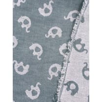 Baumwollstoff Dekostoff Kinderstoff Stoff Jacquard Double face Elefant Mint