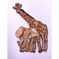 Applikation Giraffe Elefant Bügelbild