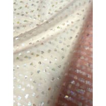 Stoff Tüll Regenbogenherzen Glitzer rosa