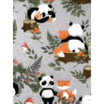 Flanell Stoff Baumwolle bedrückt Kinderstoff Panda und Fuchs