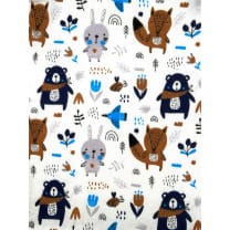 Flanell Stoff Baumwolle bedrückt Kinderstoff Waldtierchen