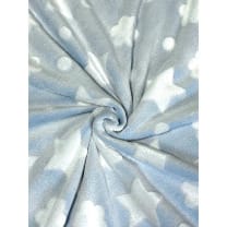 Fleecestoff Baby Fleece Sterne hellblau