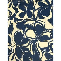 Baumwolle Satin Baumwollsatin Blumen jeansblau