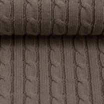 Strickstoff Zopfstrick Baumwolle beige