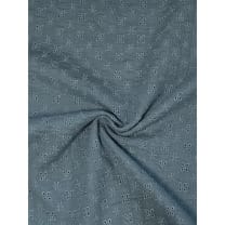 Double Gauze Stoff Musselin Stickerei Embroidery Altblau