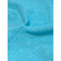 Double Gauze Stoff Musselin Stickerei Embroidery Türkis