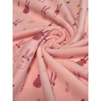 Frottee Stoff Kinderstoff Muster Hase rosa