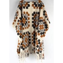 Stoff für Poncho aus gekochter Wolle