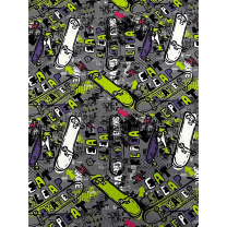 Jersey Stoff Kinderstoff Skateboards