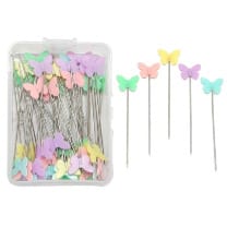 Stecknadeln mit Kopf mehrfarbig Set 50 Stück Schmetterling