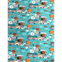 Baumwollstoff Kinderstoff Tiere Fahrzeuge