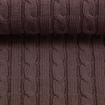 Strickstoff Zopfstrick Baumwolle mauve