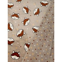 Fleecestoff Teddy Füchse doppelseitig Breite 145 cm