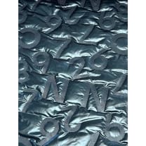 Steppstoff glänzend Buchstaben Zahlen uni petrol