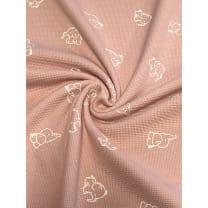 Baumwollstoff Waffeljersey Waffelstrick Elefant poudre