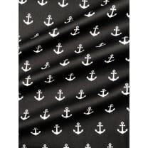 Baumwollstoff Anker, schwarz, Breite 145 cm
