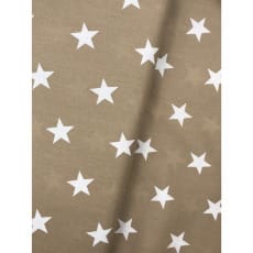 Baumwollstoff Dekostoff Sterne 3cm taupe