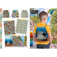 Rucksack Reisetasche Tasche Shopper mit digitalem Panel-Print