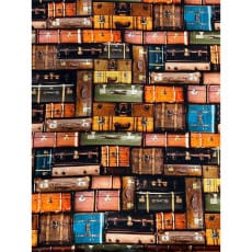 Canvas Digital Stoff Dekostoff Baumwollstoff Koffer