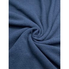 Strickstoff Baumwolle uni angeraut dunkelblau meliert made in Italy 