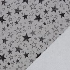 Alpenfleece Muster Sterne grau meliert