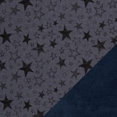 Alpenfleece Muster Sterne dunkelblau meliert