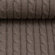 Strickstoff Zopfstrick Baumwolle beige