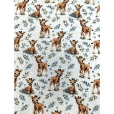 Double Gauze Musselin Stoff Schnuffeltuch Giraffen