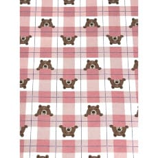 Flanell Stoff Baumwolle Kinderstoff Bär Karo altrosa