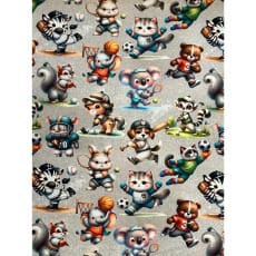 Jersey Stoff Kinderstoff Digitaldruck sportliche Tiere