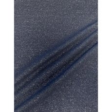 Bündchenstoff im Schlauch uni mit Glitzer Silber Lurex ab 50cm Jeansblau