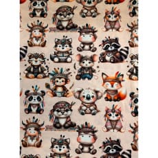Jersey Stoff Kinderstoff Digitaldruck Woodland Animals Tiere