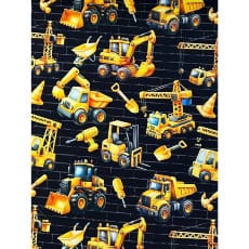 Sweat French Terry Digitaldruck Kinderstoff Baustelle