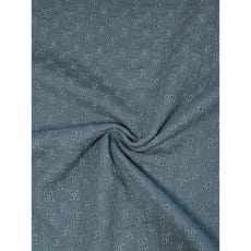 Double Gauze Stoff Musselin Stickerei Embroidery Altblau