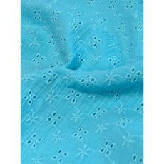 Double Gauze Stoff Musselin Stickerei Embroidery Türkis