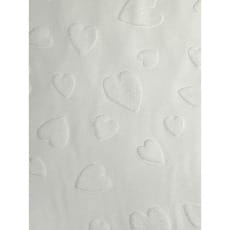 Baumwolle uni Jacquard Herzchen ab 50 cm weiß