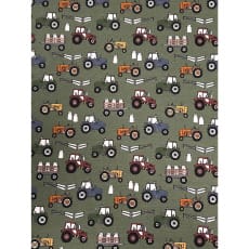 Jersey Stoff Kinderstoff Trecker khaki