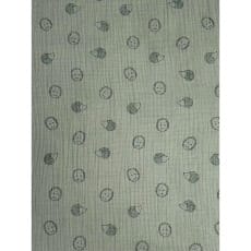 Double Gauze Musselin Stoff Schnuffeltuch Igel altgrün ab 50cm