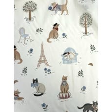 Baumwollstoff Kinderstoff Digitaldruck Vive La France Katzen