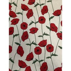 Canvas Stoff Dekostoff Baumwollstoff Mohnblume wasserdicht Breite 148 cm