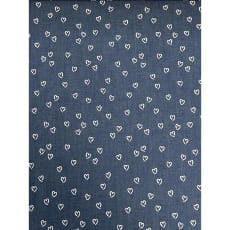 Jeans Stoff Blusenjeansstoff Herzen Druck