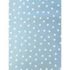 Baumwollstoff Dekostoff Hellblau Pfoten