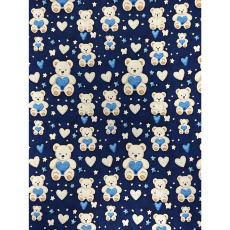 French Terry angeraut Jogging Digitaldruck Kinderstoff Teddy Bär