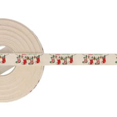 Dekoband Baumwolle Webband Weihnachten 15 mm, Weihnachtssocken