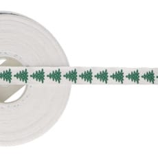 Dekoband Baumwolle Webband Weihnachten 15 mm, Weihnachtsbaum