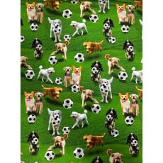 Jersey Stoff Kinderstoff Digitaldruck Fußball Hund 
